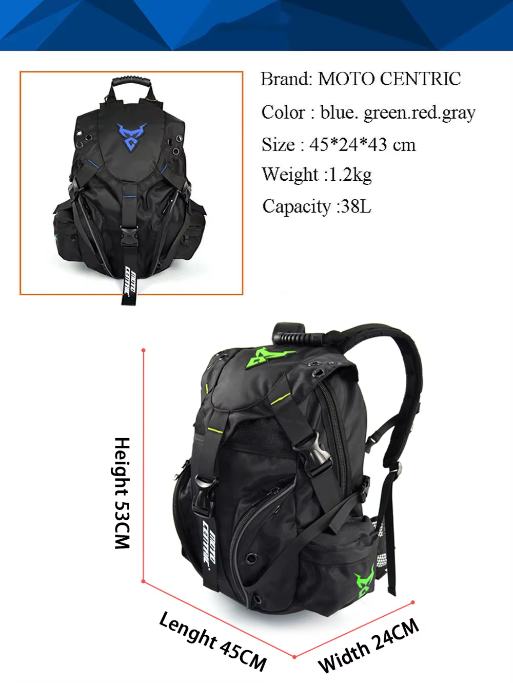 Sac à dos de moto étanche multifonctionnel pour hommes, sacs de casque de grande capacité, bagages de voyage de cyclisme, sac d'ordinateur pour moto