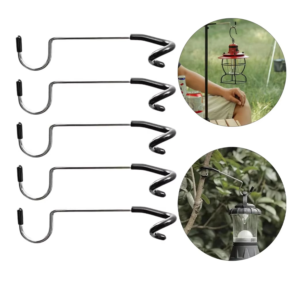 2/5 pièces support de lumière crochets Portable tente pôle lampe cintre chasse pêche lanterne cintre outils de Camping en plein air