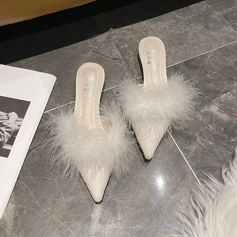 Low Heel Slides Waterproof Stylish Shoes New Style Shoe Easy Wears 2025 Trend Original Women's Mules Slippers and Ladies Sandals