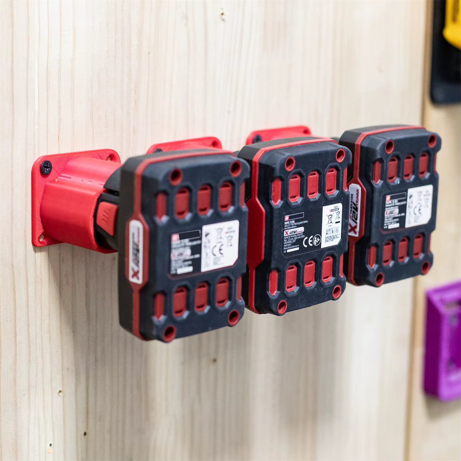 Support de batterie mural 3 pièces pour batterie Li-ion Lidl Parkside X12V, support mural et 3 vis, accessoire pour outil électrique