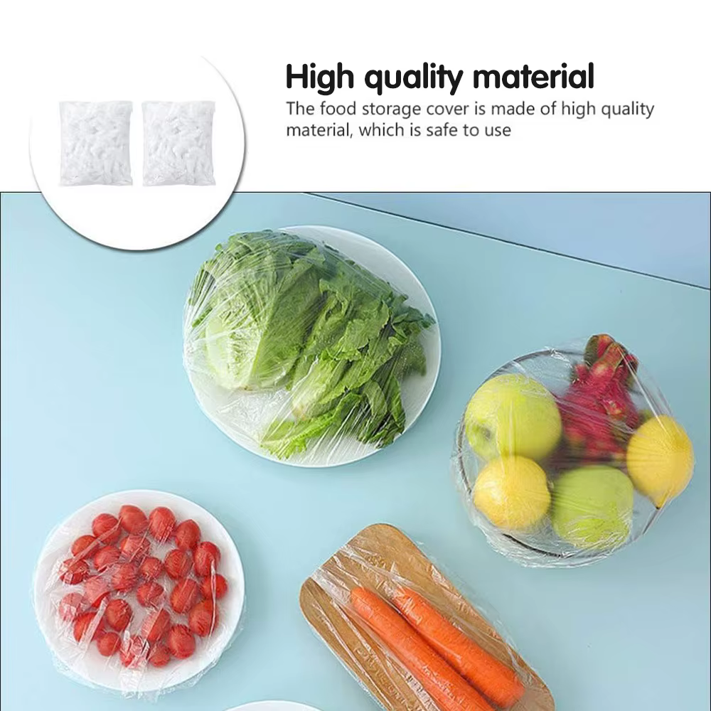 100/200 PCS Housses de protection alimentaire réutilisables pour cuisine, qualité alimentaire, pour conservation des aliments frais, transparentes et élastiques