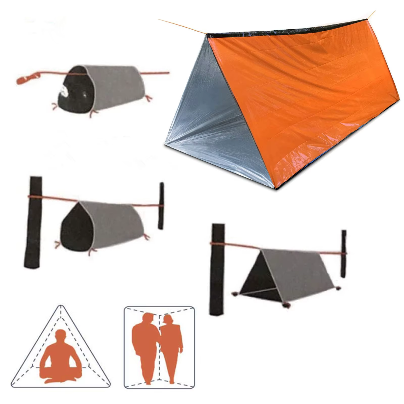 Kit de tente de survie pour 2 personnes