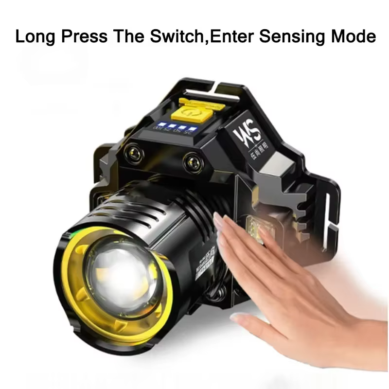Lampe frontale LED puissante et Rechargeable avec phare télescopique Zoomable-lumière