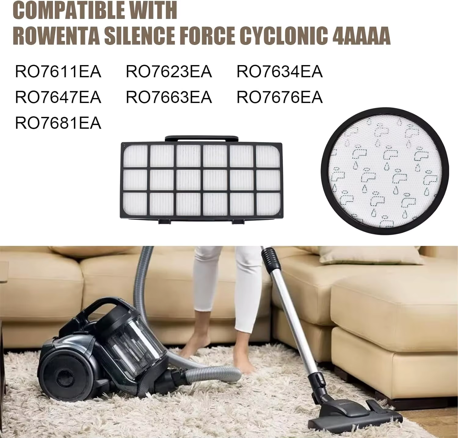 Filtre de remplacement pour aspirateur Rowenta x-trem Power Cyclonic RO69xx RO6941EA RO6963EA RO6921EA