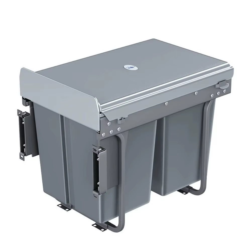 Poubelle de cuisine encastrable 30/40L grande capacité avec couvercle