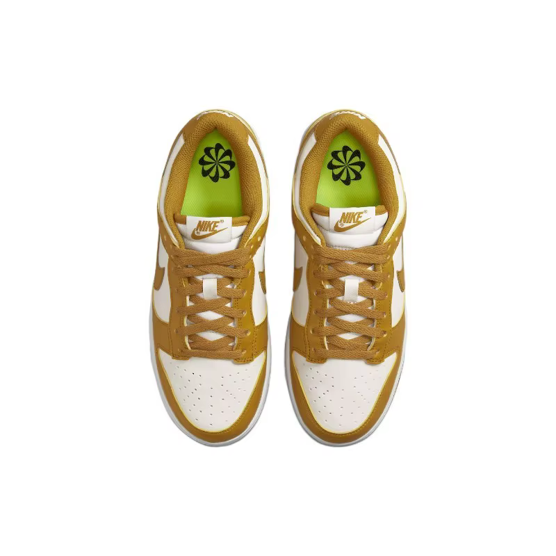 Nike Dunk Next Nature White Wheat Chaussures de skate basses pour femmes, résistantes à l'usure, à semelle souple, en tissu écologique, DN1431-001