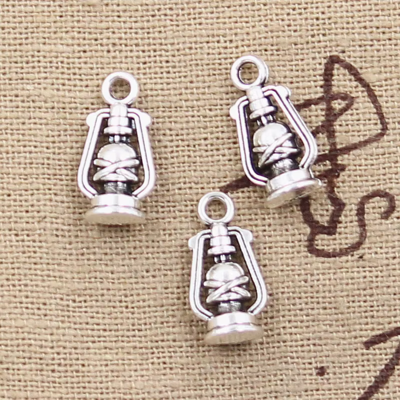30 pièces breloques Antique lampe à huile 16x8x6mm Antique argent couleur plaqué pendentifs faisant bricolage à la main tibétain argent couleur bijoux