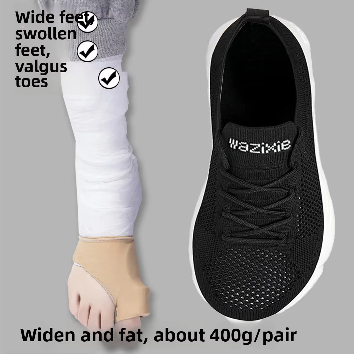 Chaussures de marche larges et confortables pour hommes et femmes