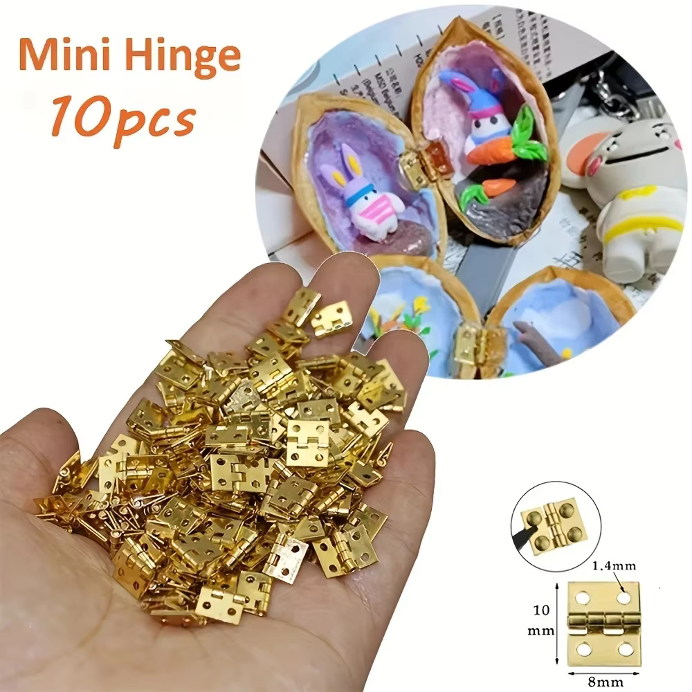 Mini petite charnière métallique pour meubles d'armoire miniatures de maison 1/12, 25 pièces