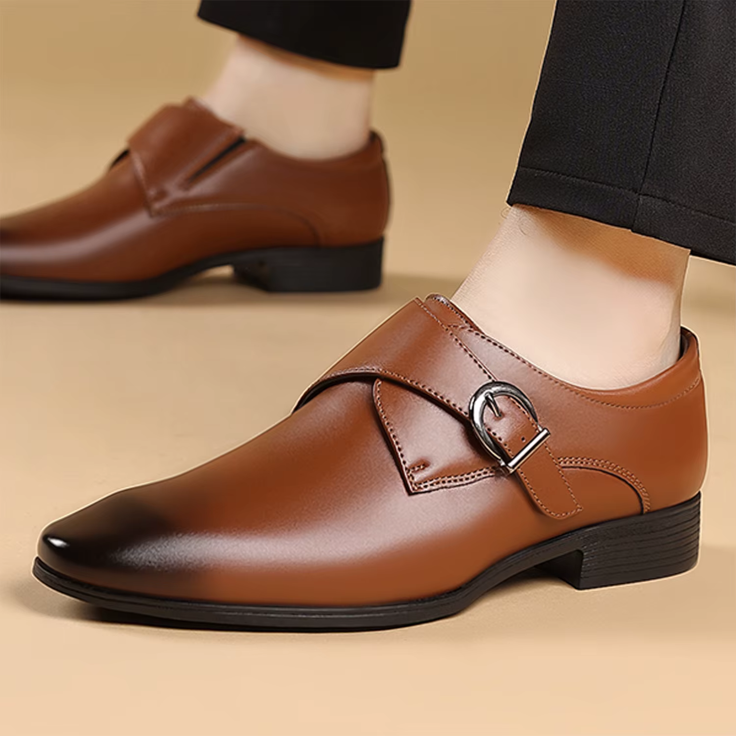 Chaussures de moine de styliste pour hommes