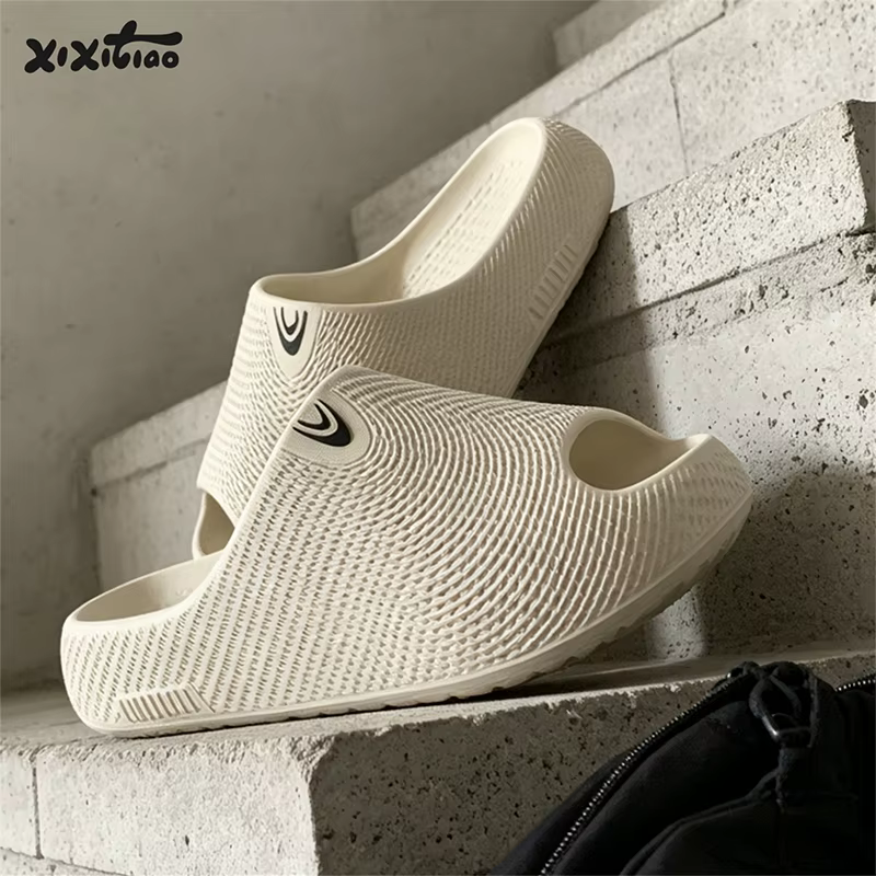 XIXITIAO – pantoufles d'été à plateforme pour hommes et femmes, pantoufles de salle de bain intérieures en EVA, douces, confortables, couleur unie, antidérapantes