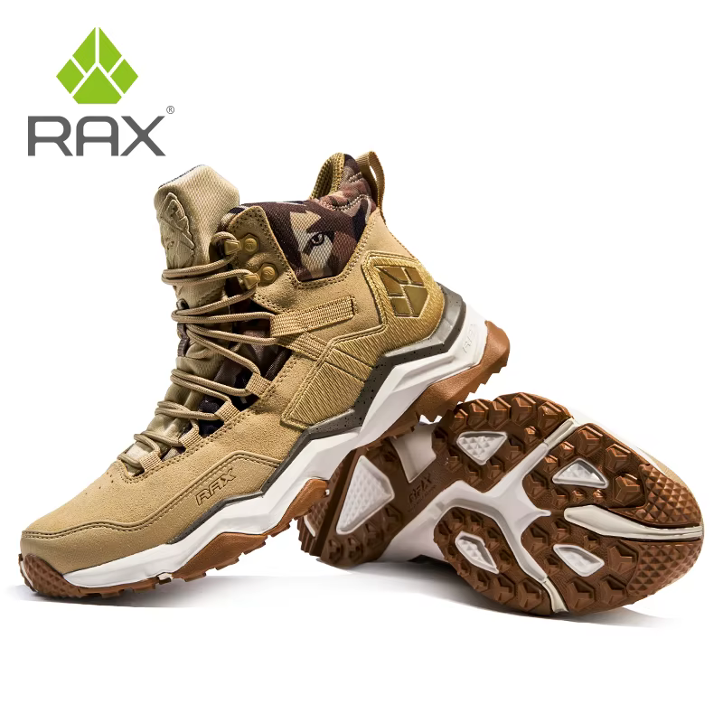 RAX hommes chaussures de randonnée mi-haut imperméable en plein air Sneaker