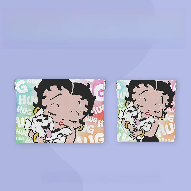Sac de rangement Betty Boop créatif et élégant avec des imprimés de dessins animés, mignon et féminin, sac de rangement portable de grande capacité pour câbles
