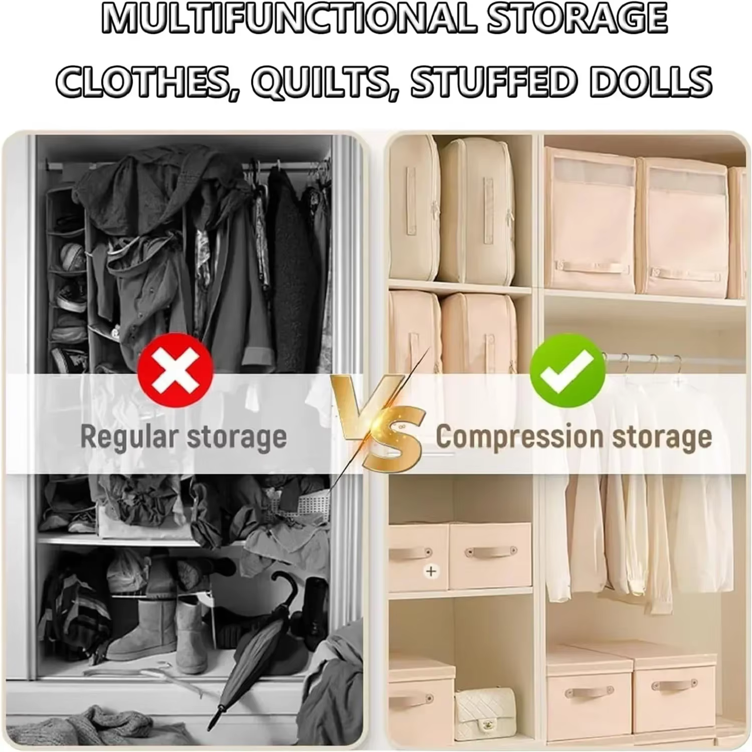 1 sac de compression grand format pour couettes et vêtements