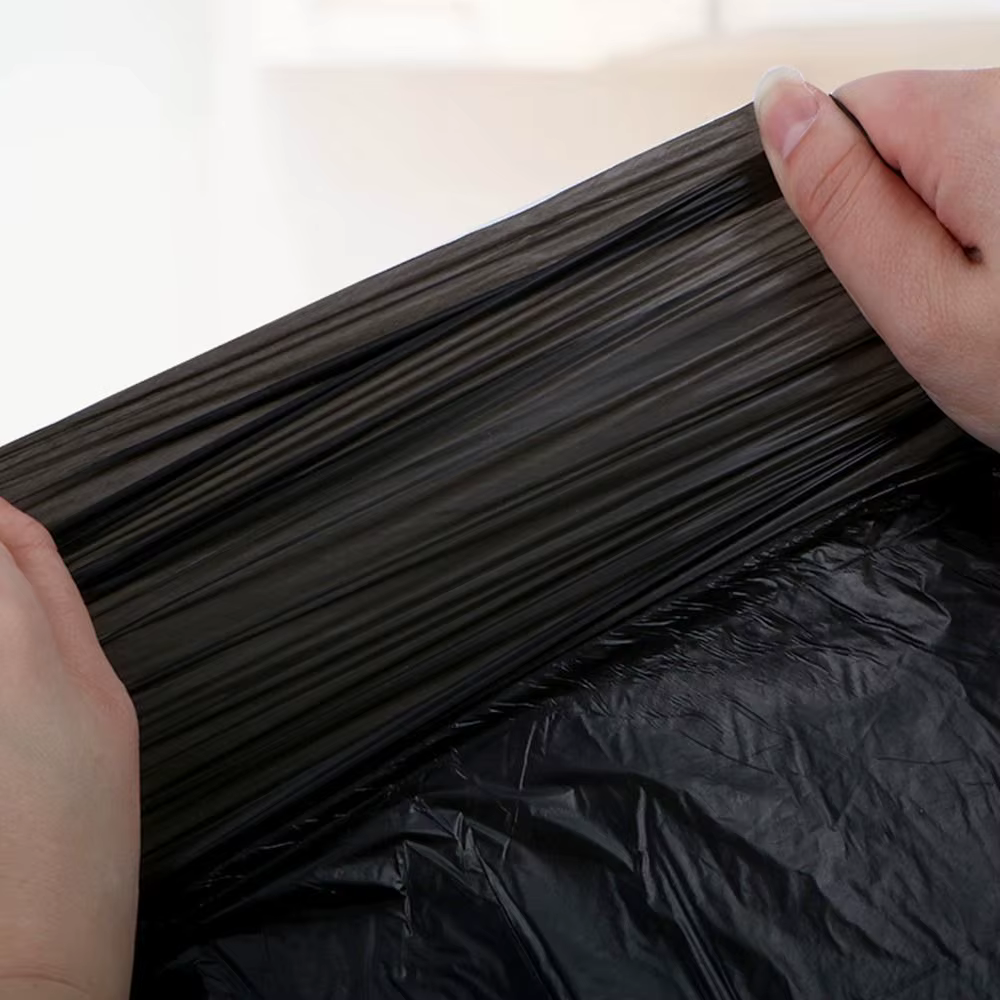 30 sacs/rouleau – Sacs poubelles jetables pour poubelles, petits, moyens, grands – Sacs à déchets noirs en plastique pour salle de bain et cuisine