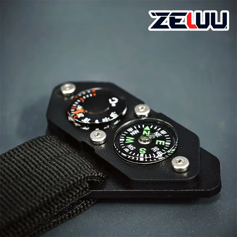 Boussole thermomètre pendentif fonctionnel breloque porte-clés sac à dos accessoires EDC tactique voyage en plein air Camping outils