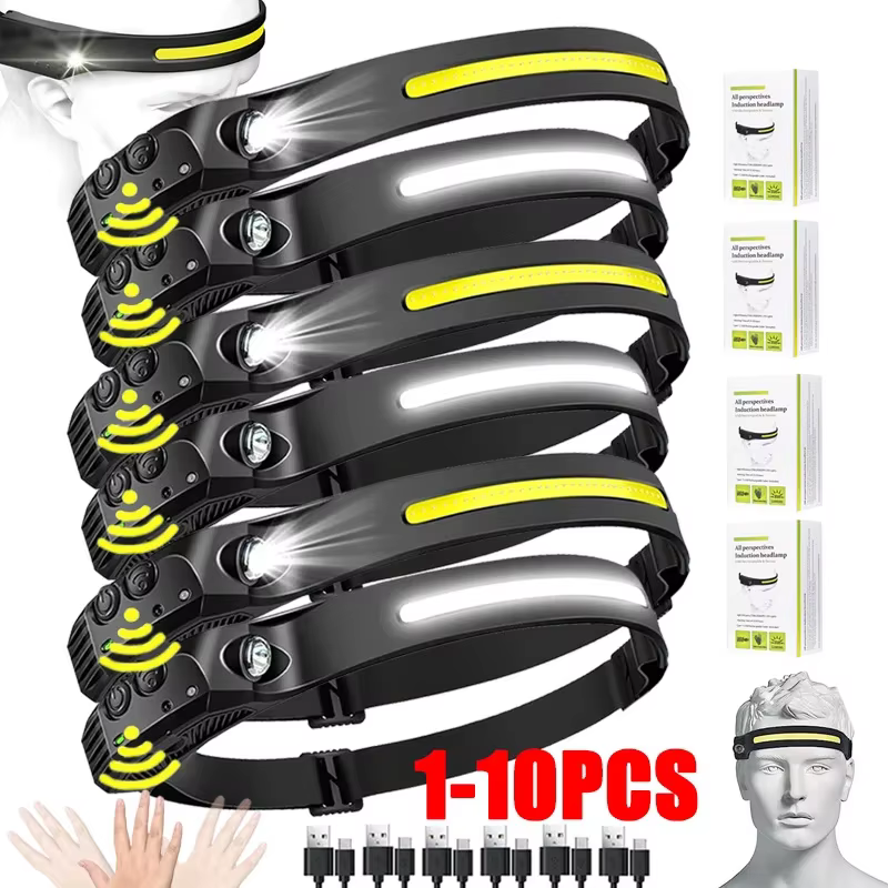 Lampe frontale à capteur LED Rechargeable par USB