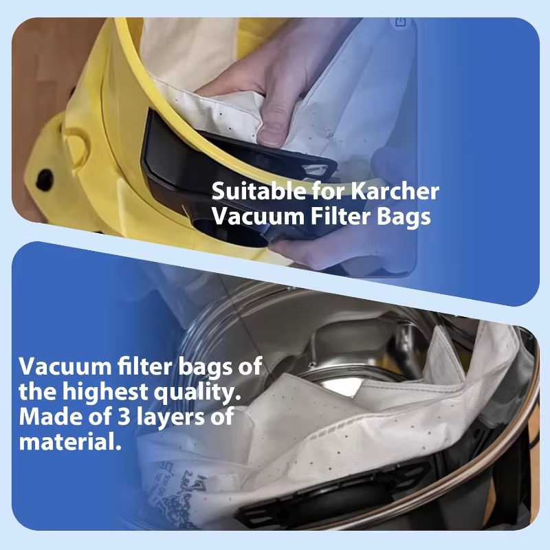 Sacs filtrants de remplacement KFI357, 12 pièces, pour aspirateur sec et humide Karcher WD2 Plus WD3 KWD1 KWD2 KWD3 MV3 SE4001 SE4002 2.863-314.0