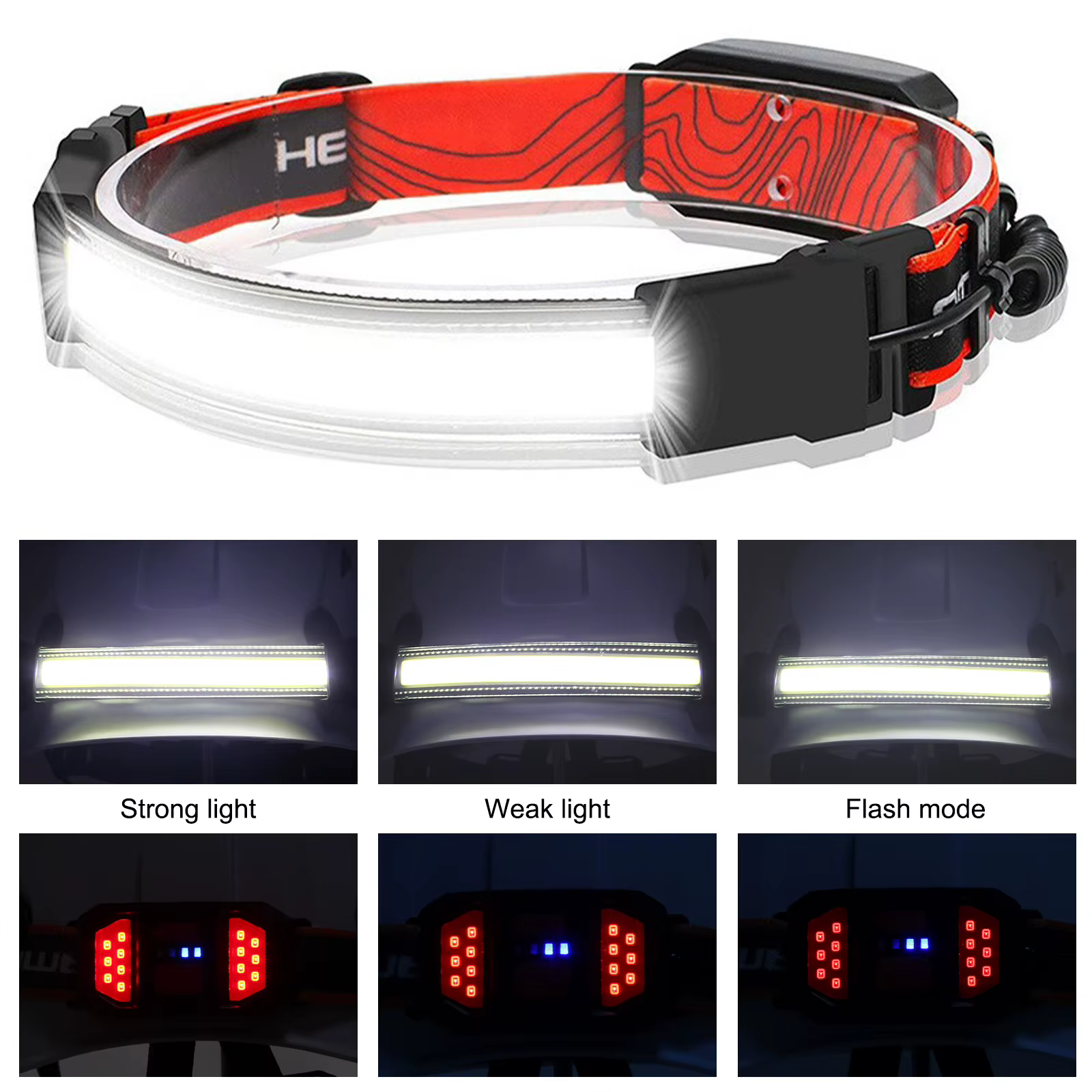 Lampe frontale LED avec phare arrière