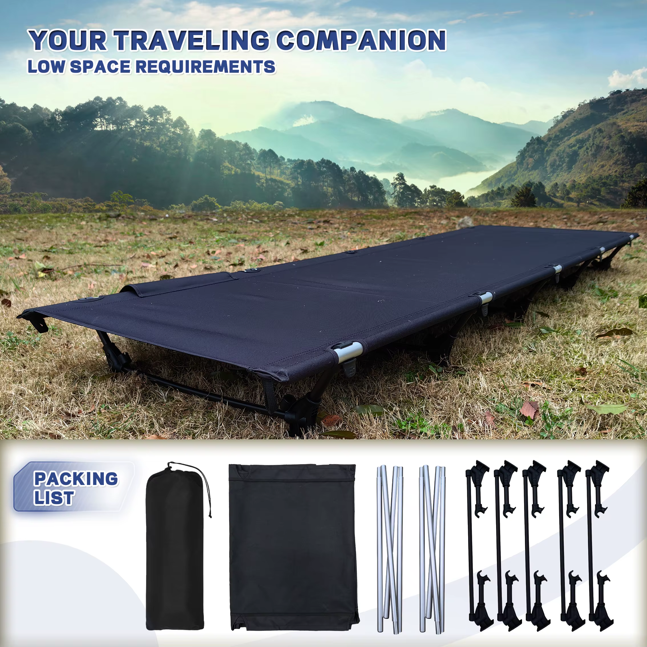 Lit de Camping lit pliant Portable extérieur ultraléger Compact tente lit