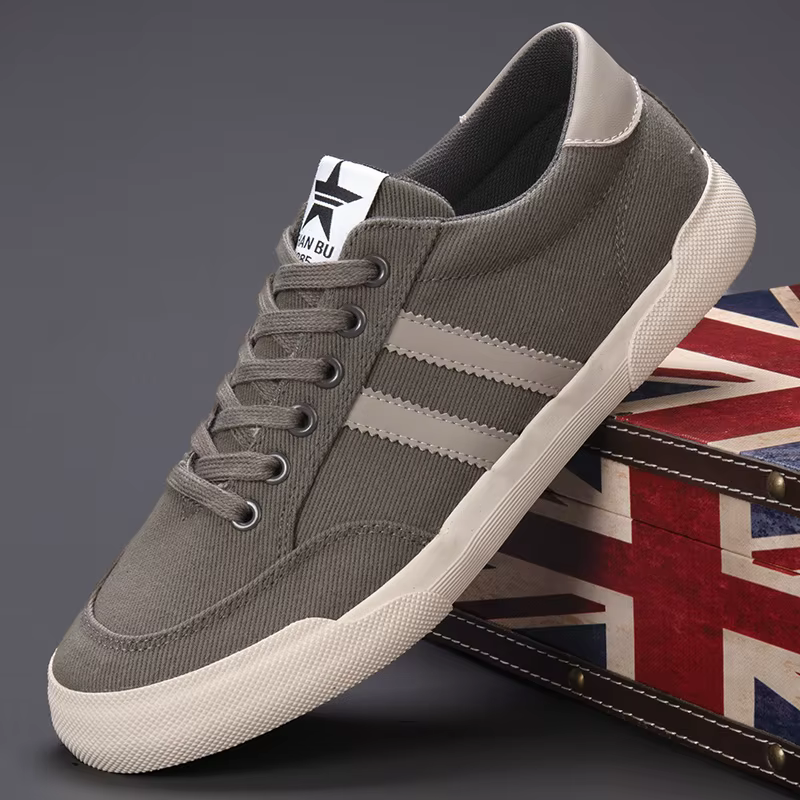 Chaud rétro vert vulcaniser chaussures hommes respirant loisirs