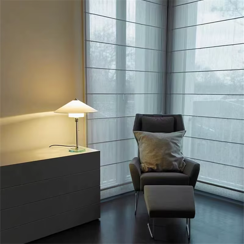 Avely Kevin-Lampe de table en verre nordique, lumière LED de personnalité, conception simple, lampe en tissu pour la lecture, salle d'étude, chambre à coucher, lampe de chevet