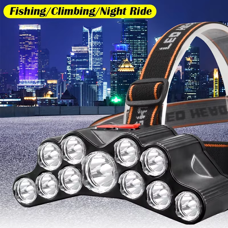 Lampe frontale puissante à 5/11 LED