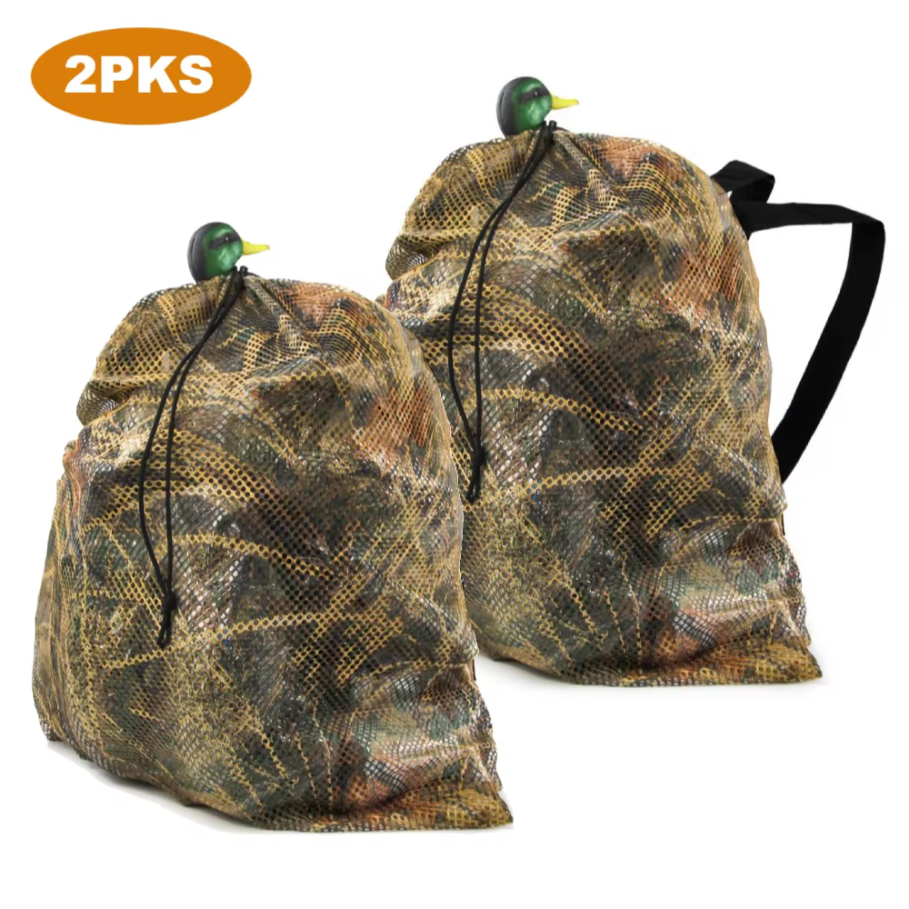 GUGULUZA-Poudres de chasse pour faux canard, dinde, leurre de sauvagine, sac en maille, transport de marllard, nouveau, 2 pièces