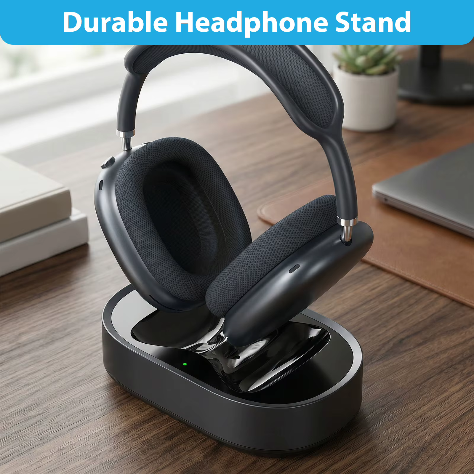 Support de casque de bureau adapté aux accessoires pour écouteurs AirPods Max, station de charge portable avec double connecteur anti-rayures