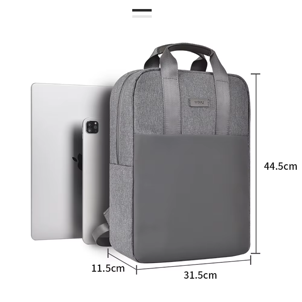 WIWU-Sac à dos pour ordinateur portable pour femme et homme, sacoche d'école de grande capacité pour MacPleAir 15, étanche