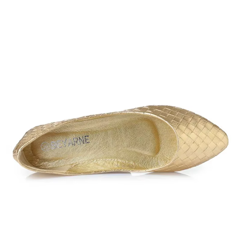Ballerines Tissées Or et Argent pour Femme