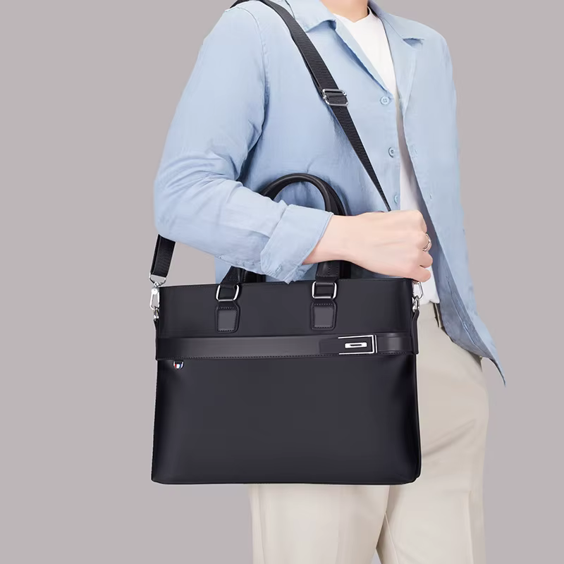 Porte-documents Design de luxe pour hommes d'affaires, sac à main en tissu Oxford pour ordinateur portable de 14 pouces, grande capacité, sac à bandoulière décontracté
