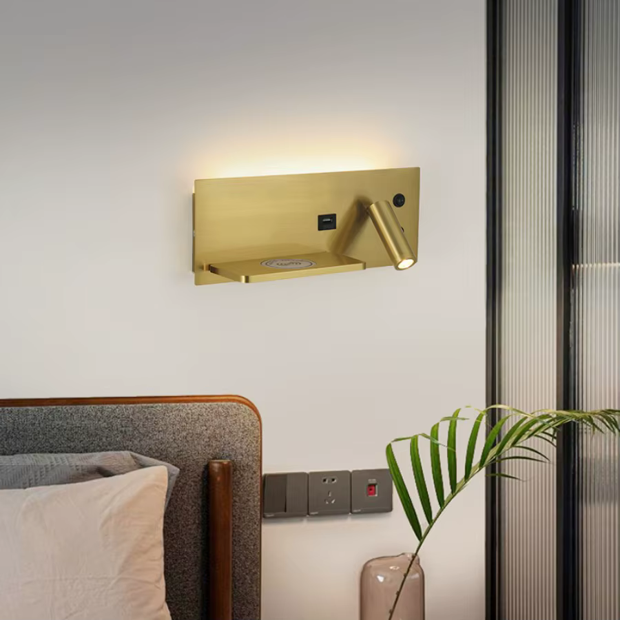 Lampe murale LED moderne multifonctionnelle avec charge sans fil