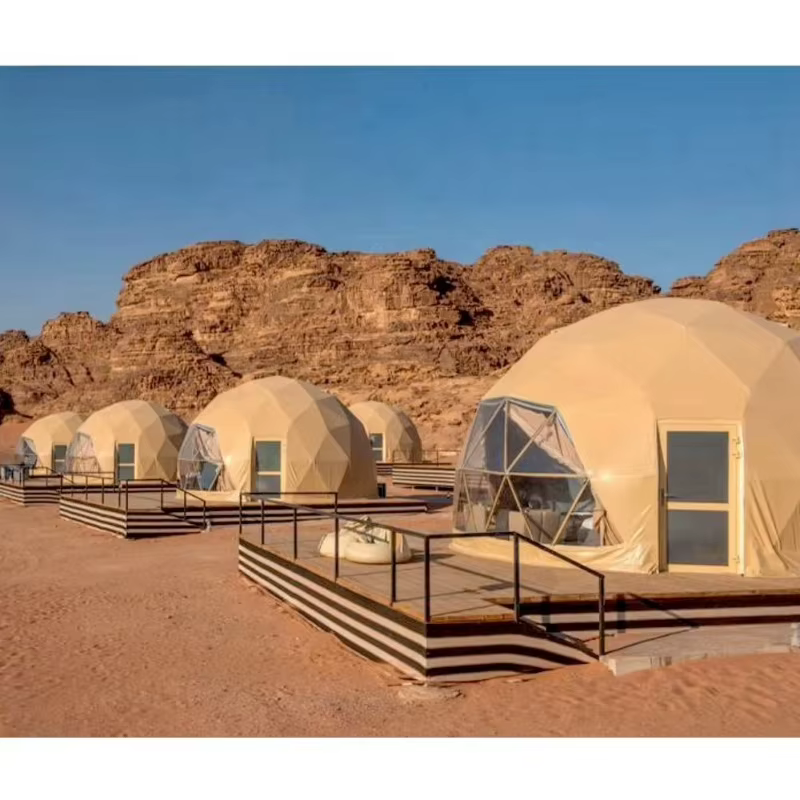 Cabane de jardin extérieure, maison en forme de dôme, tente géodésique de camping, igloo avec toit transparent, poêle et salle de bain, personnalisable