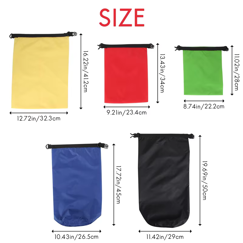 Ensemble de sacs étanches 1B-6 pièces pour kayak, sacs de rangement extérieurs pour canoë, camping, natation, randonnée