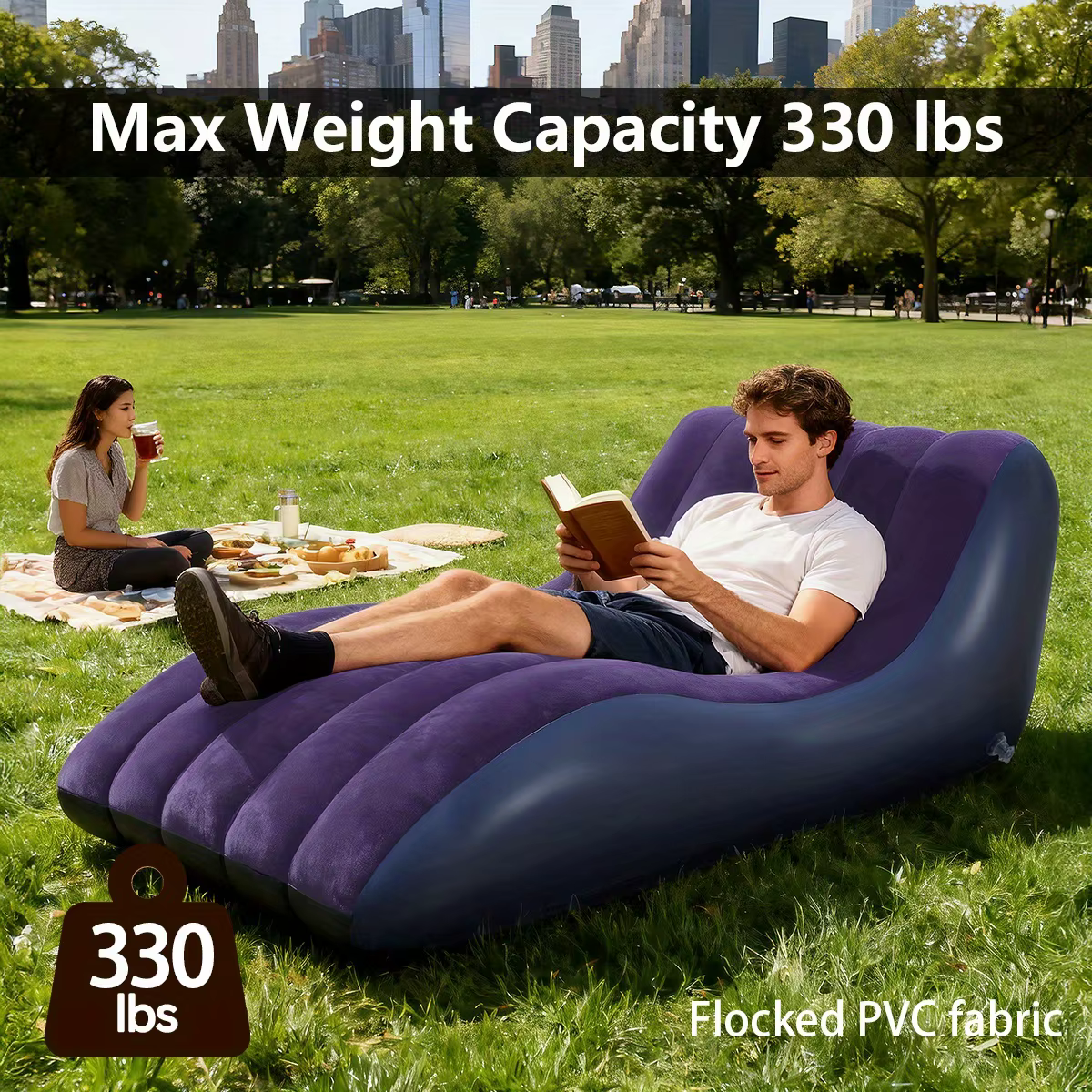Chaise longue gonflable de plage