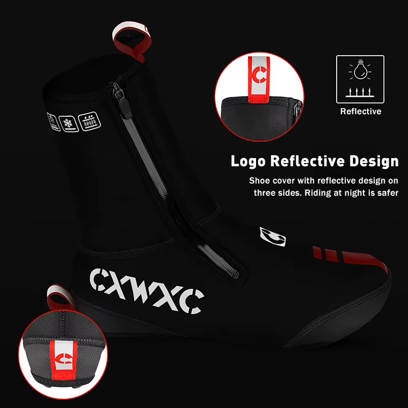 CXWXC Couvre-chaussures de cyclisme imperméables et chauds, couvre-chaussures de cyclisme résistants à la pluie pour VTT, vélo de route, couvre-chaussures d'hiver, protection pour bottes