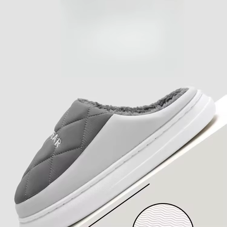 Pantoufles imperméables d'hiver 2025 pour hommes – Chaussures de maison à semelle épaisse ultra douce, chaussons d'intérieur antidérapants avec confort en mousse à mémoire de forme