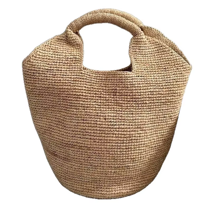 Sac à main bohème en paille pour femme, sac de plage rétro en raphia naturel, fourre-tout tendance pour l'été
