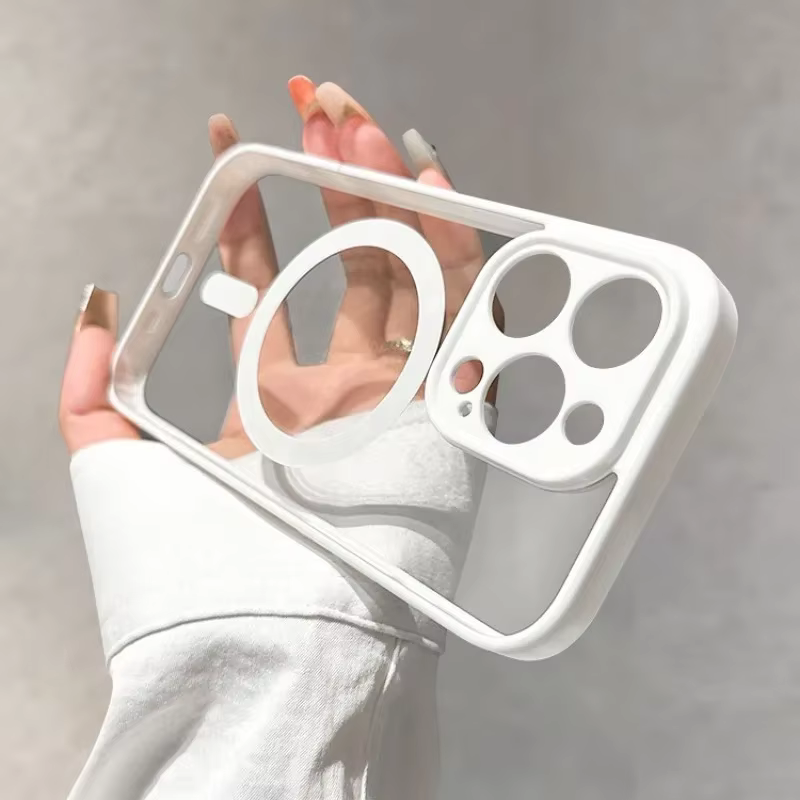 Coque acrylique transparente originale avec Charge sans fil, étui magnétique Transparent pour iPhone 13 12 11 16 15 14 Pro Max Plus Magsafe