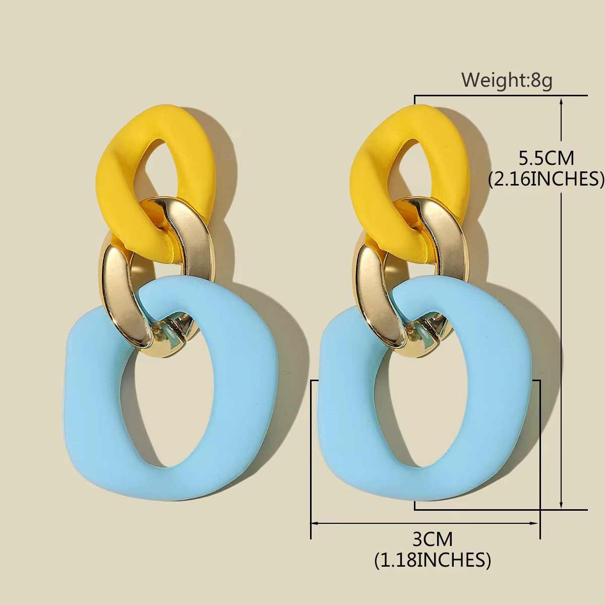 Boucles d'oreilles jaunes pour femmes, bijoux bohème, mode Boho, Style tendance, pendantes, grands bijoux, accessoires géométriques