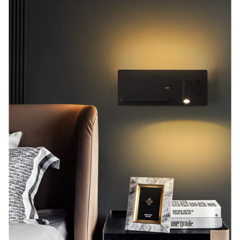 Applique murale Led moderne pour hôtel, chargeur sans fil Usb, éclairage de lecture, décoration, projecteur de fond, chambre à coucher, chevet
