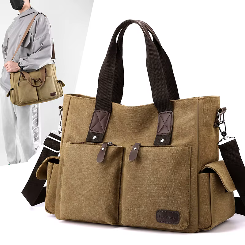 Sac bandoulière rétro en toile, sac à main pour les trajets quotidiens, sac à bandoulière, sac de travail, sac à main grande capacité
