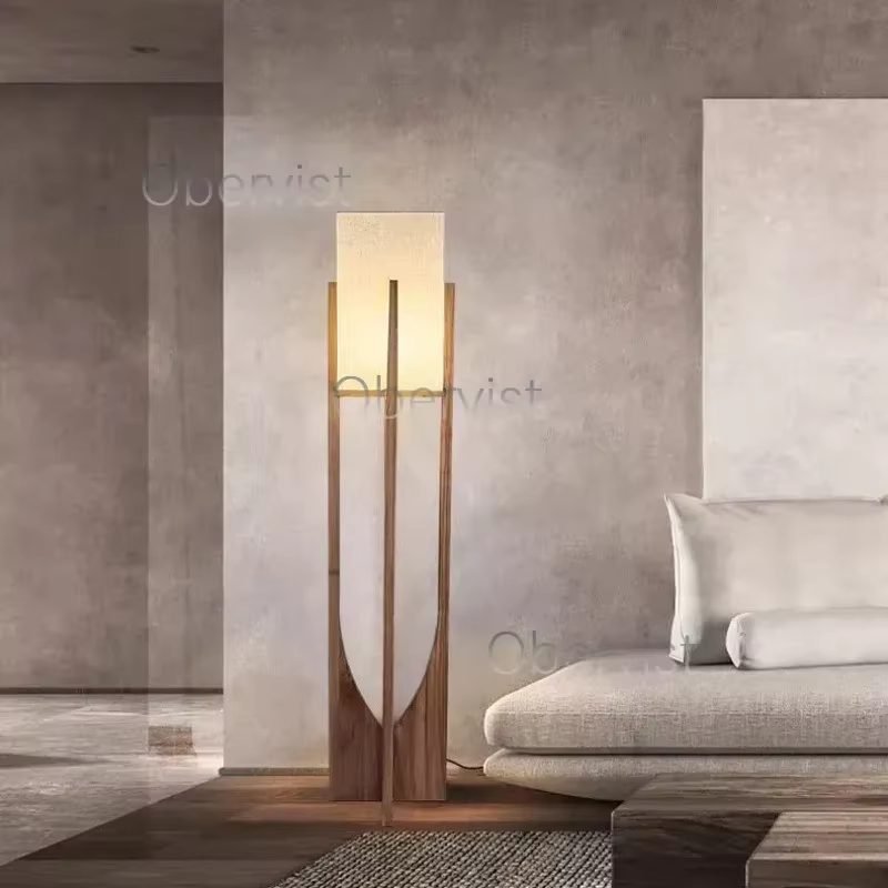 Lampadaire en bois massif de designers nordiques – Lampe sur pied en bois pour salon, chambre, canapé, chevet, décoration intérieure