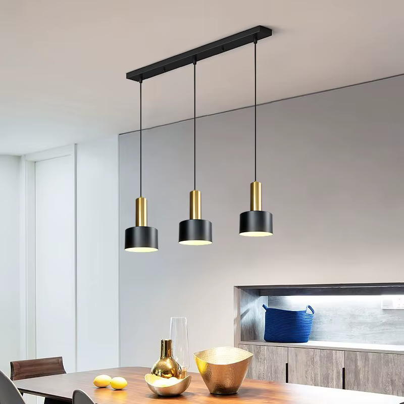 Éclairage pour salon décor à la maison nordique Simple Restaurant trois lustres de luxe moderne chambre chevet longue Table barre lampe
