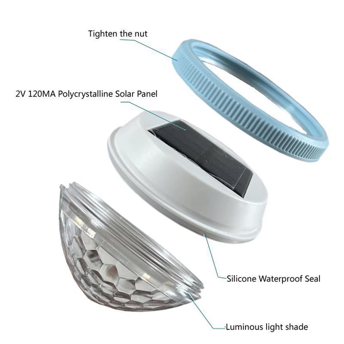 Lumière solaire flottante de piscine Lumières de natation Lampes avec panneau Lampe rechargeable extérieure Décoration de jardin de nuit