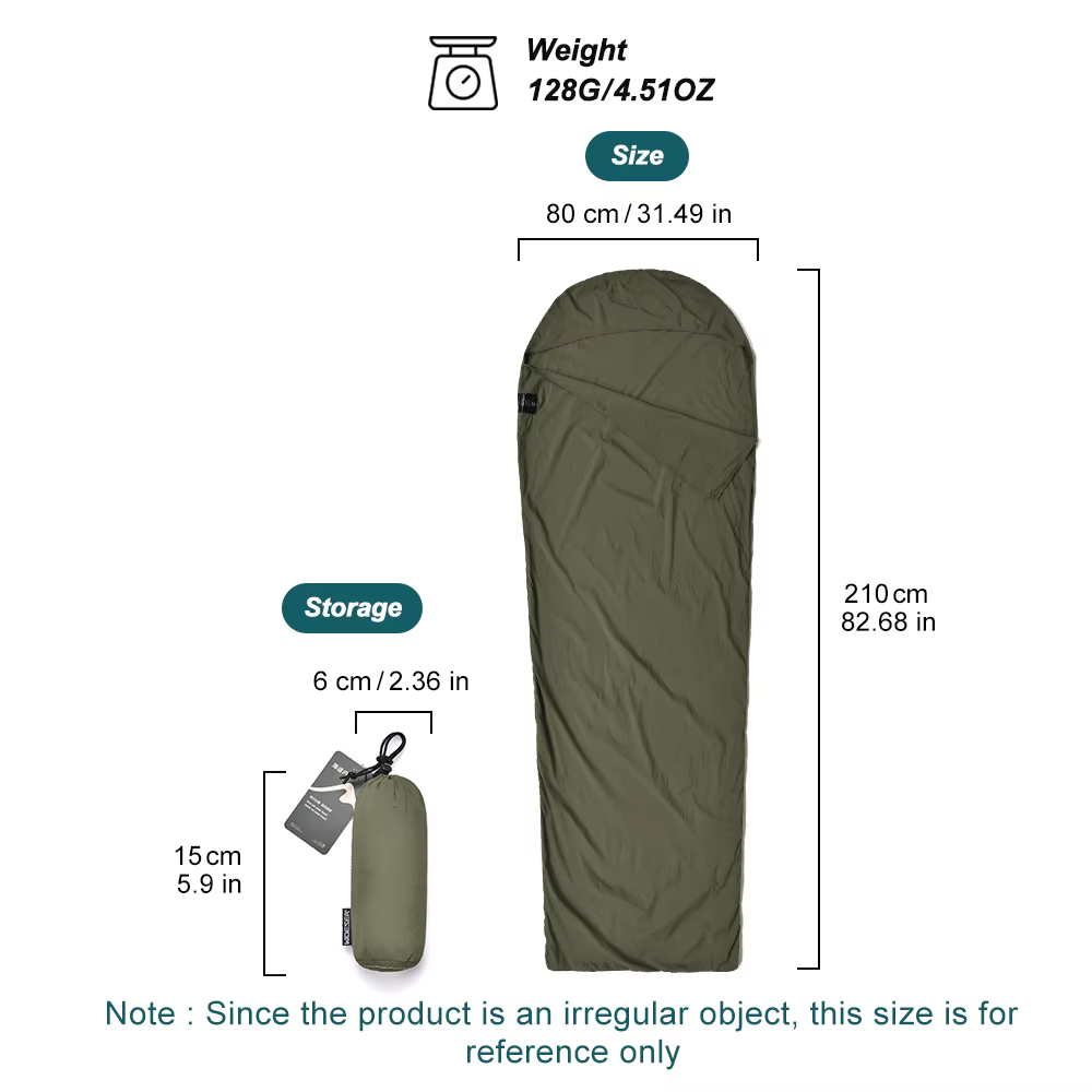 Widesea Camping sac de couchage doublure ultraléger momie sac