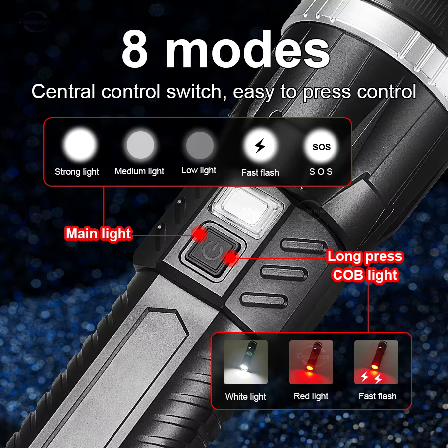 850000000LM lampes de poche LED les plus puissantes Ultra lumineux longue portée 5000M lampe torche Zoomable