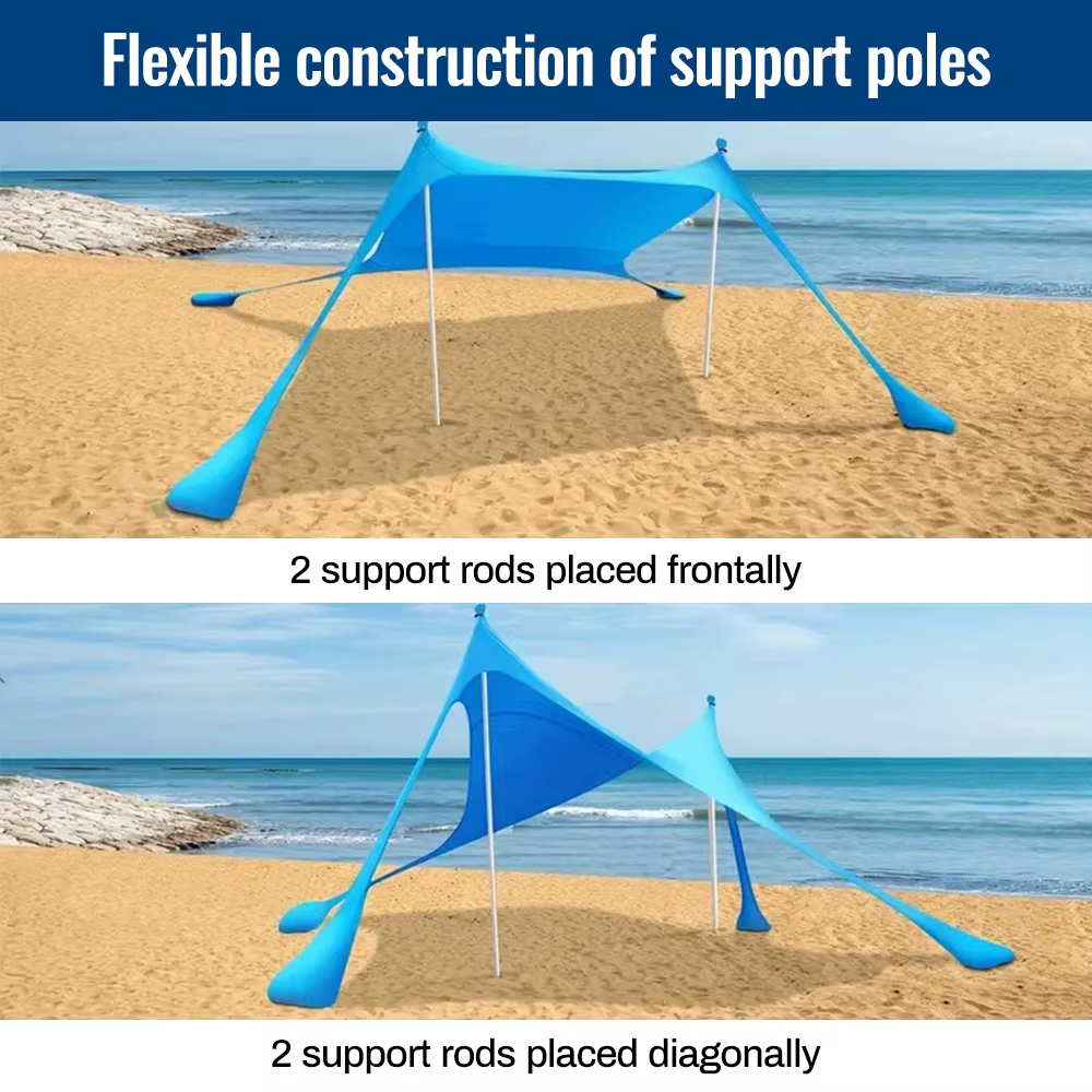Vente chaude Portable Lycra plage auvent tente Protection UV parasol installation facile abri extérieur pour Camping