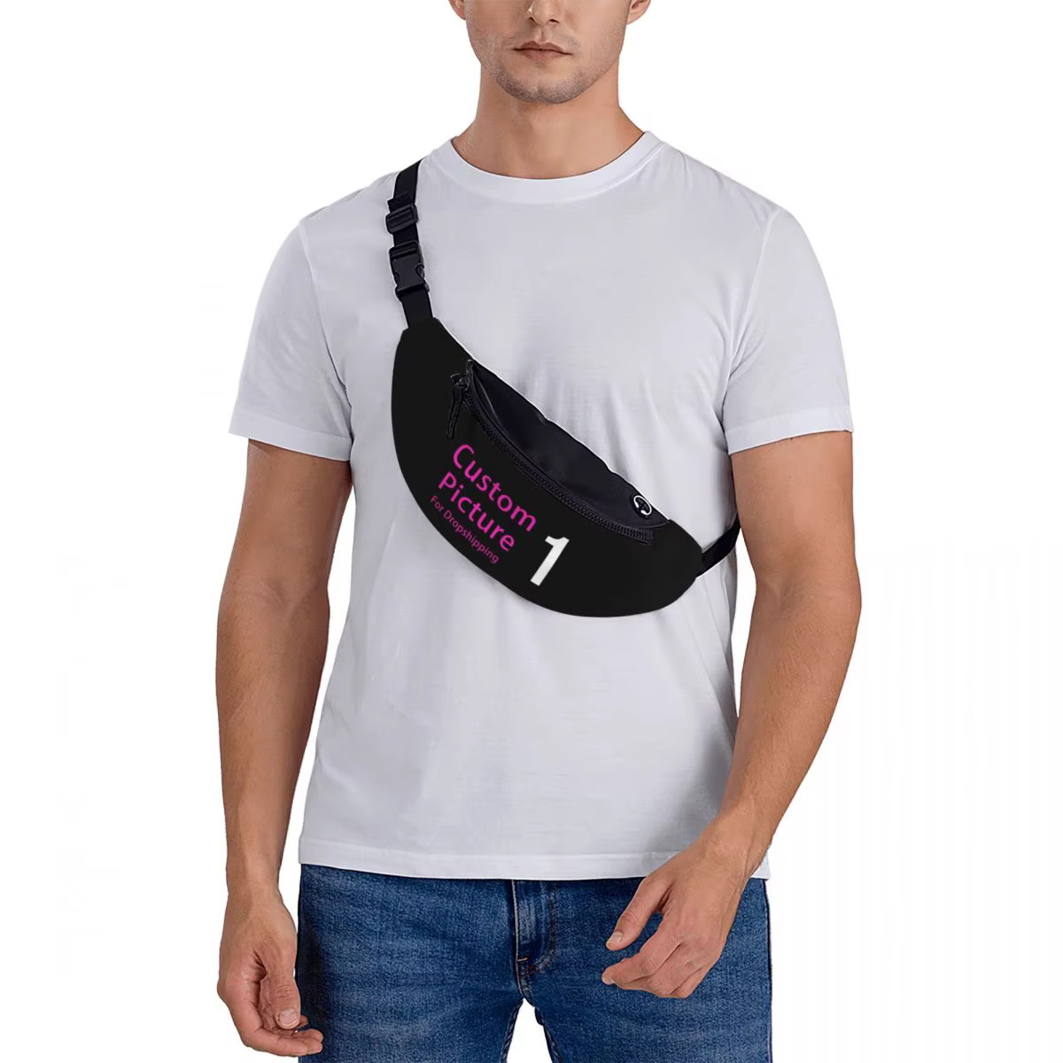 Personnalisez votre Photo Logo Fanny Pack pour cyclisme Camping hommes femmes personnalisé bricolage impression bandoulière taille sac téléphone argent pochette